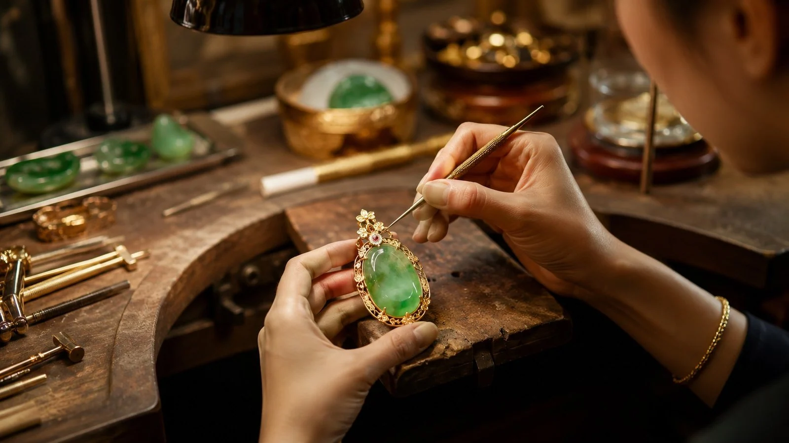 Considered bespoke jade setting