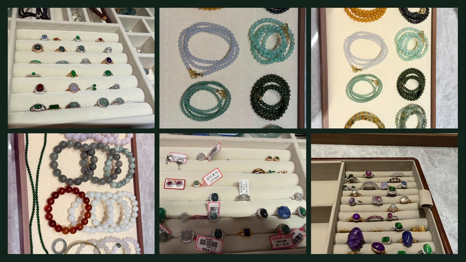 Curated jade bangle collection