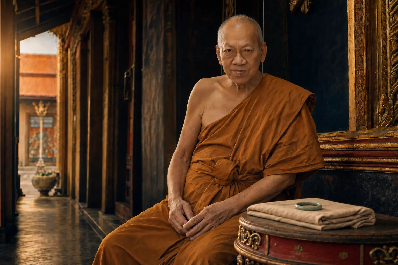 Editorial scene evoking a traditional place of reflection; not a record of an OHP ceremony